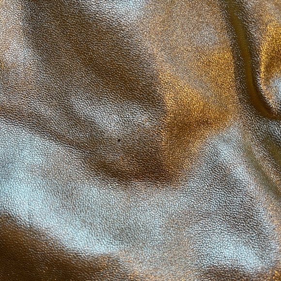 Vintage Julian K. SZ 10 Gold Metallic Real Leather Pencil Skirt! - Picture 8 of 16